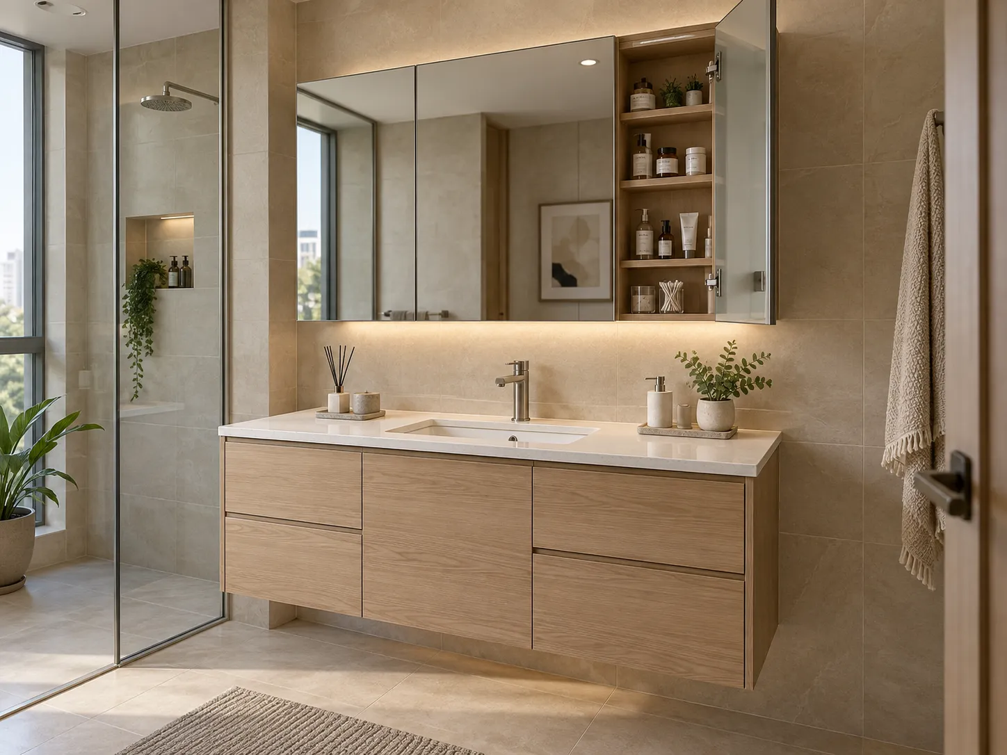 Vanity with Mirror Cabinet